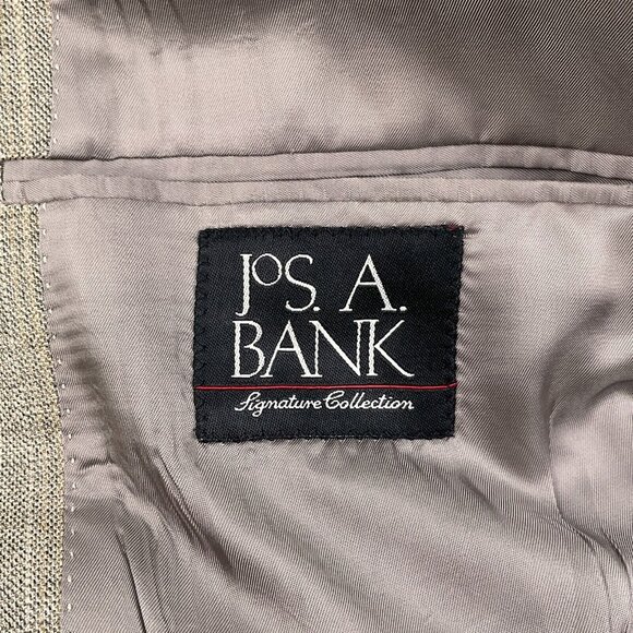 Jos A Bank Blazer Men 41R Green Plaid Gordon Signature Wool Silk Jacket Classic - Picture 7 of 14